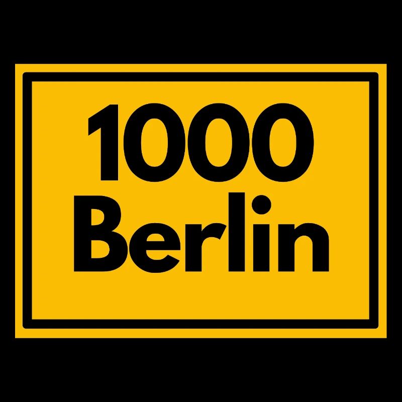Place sign - then Retro urban Zip Code 1000 Berlin