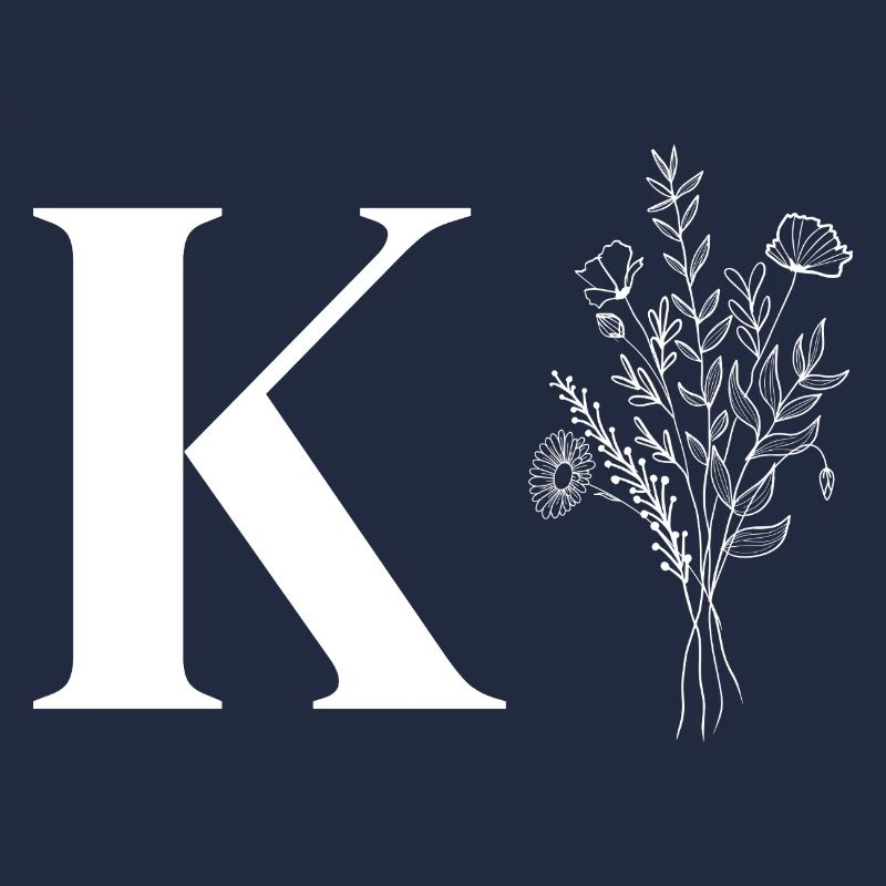Lette k fleurs minimalistes
