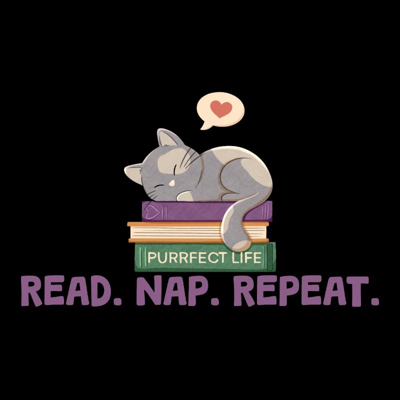 La lecture et les chats. Une vie parfaite
