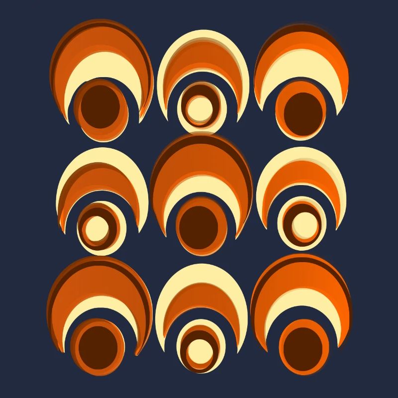 60s 70s Retro Pattern Circle Style Pattern