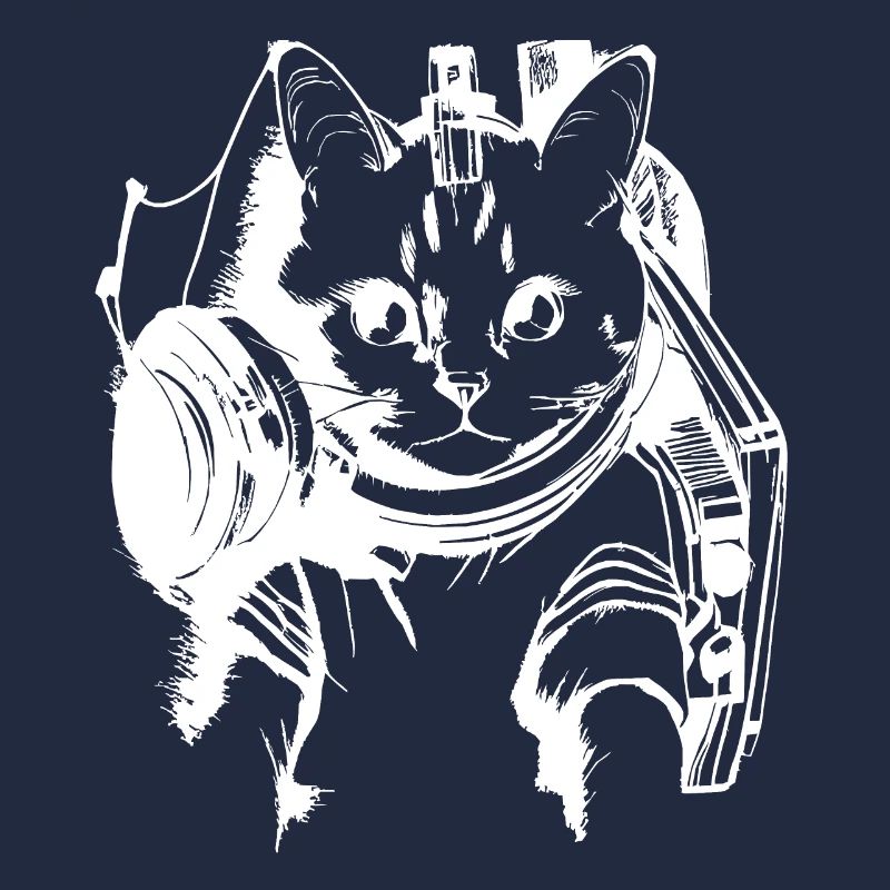 Katzen DJ Artwork Weiß