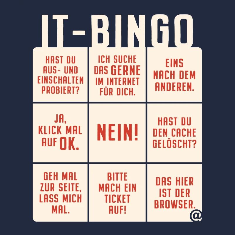 IT Support Bingo Service Desk IT Helpdesk Sysadmin