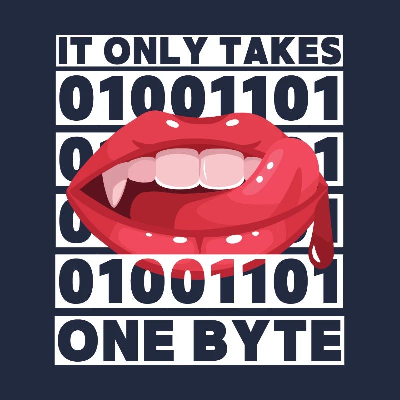 Bit Bytes Binary Computer Nerd, Vampire, Saying, Pun
