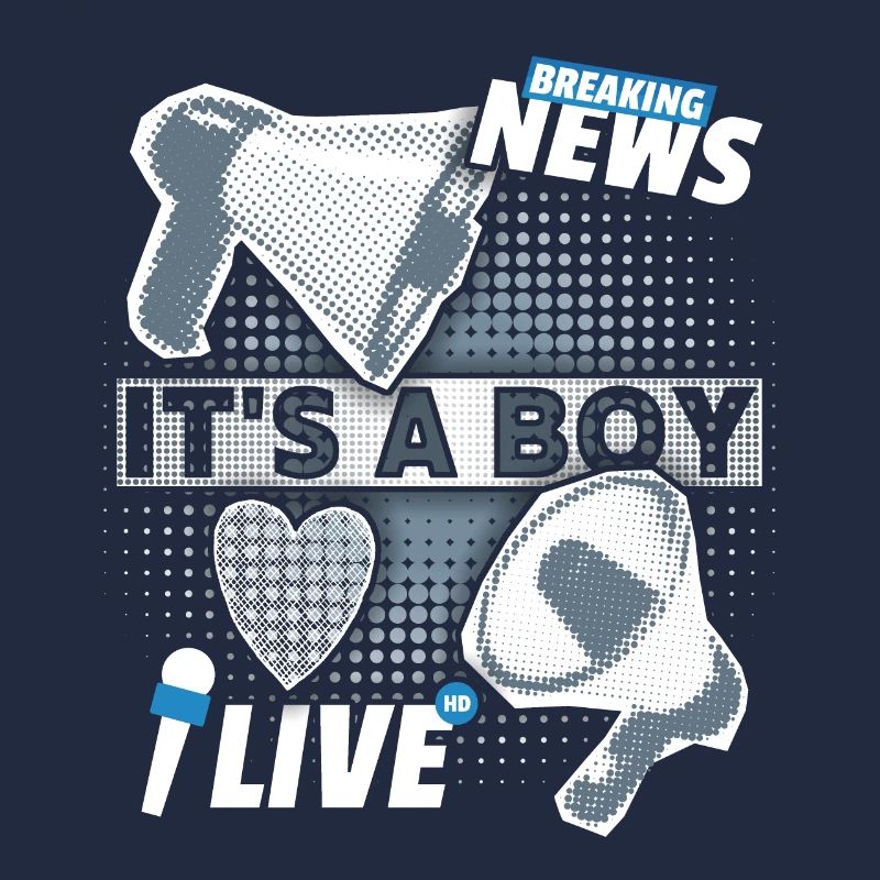 Baby-Junge, Ankündigung mit Megaphon, It's-a-Boy