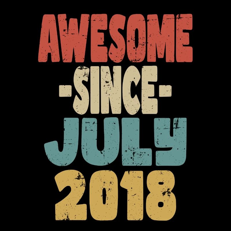 2018 Juli Geburtstag Retro