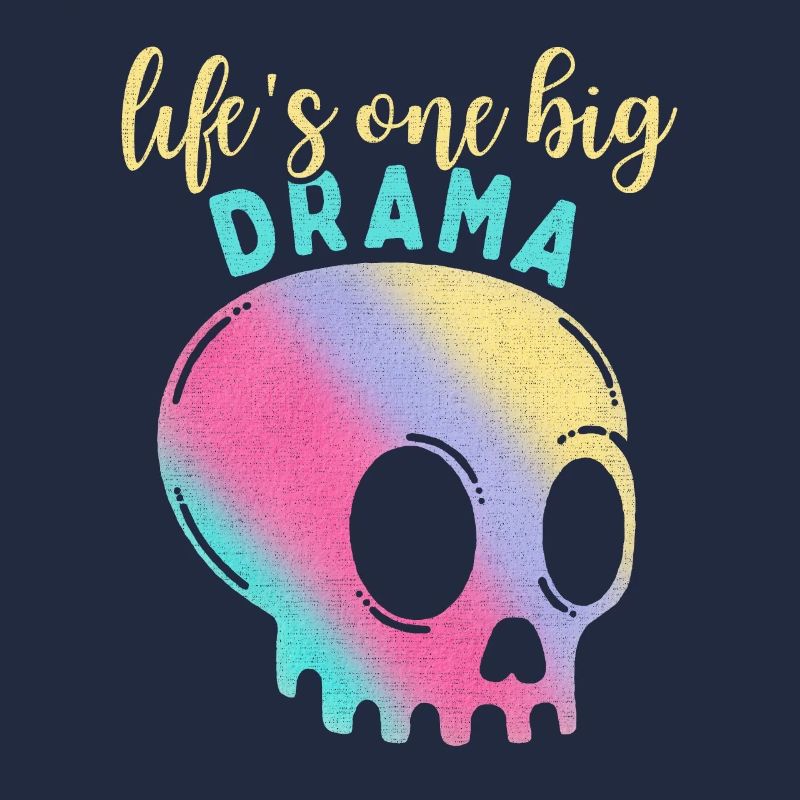 Funny Saying Rainbow Skull in Comic Style