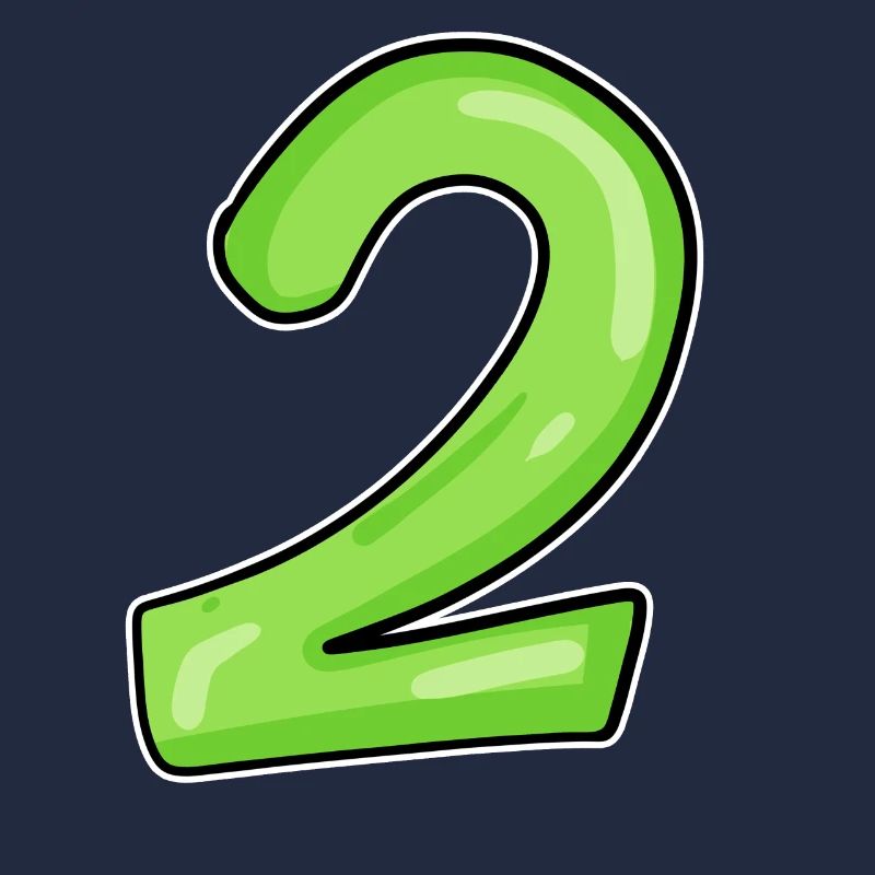 2 - Numéro - Numéro Deux - 2 vert