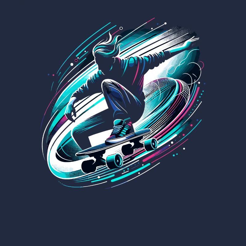 Longboarder auf Skateboard oder Longboard