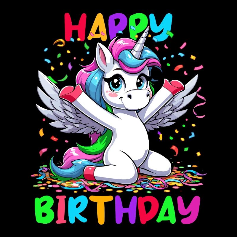 Geburtstag Einhorn Happy Birthday Kinder Konfetti