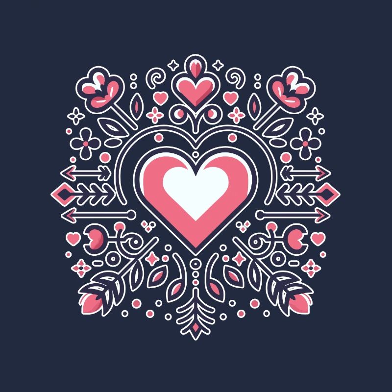 Minimalist heart pattern