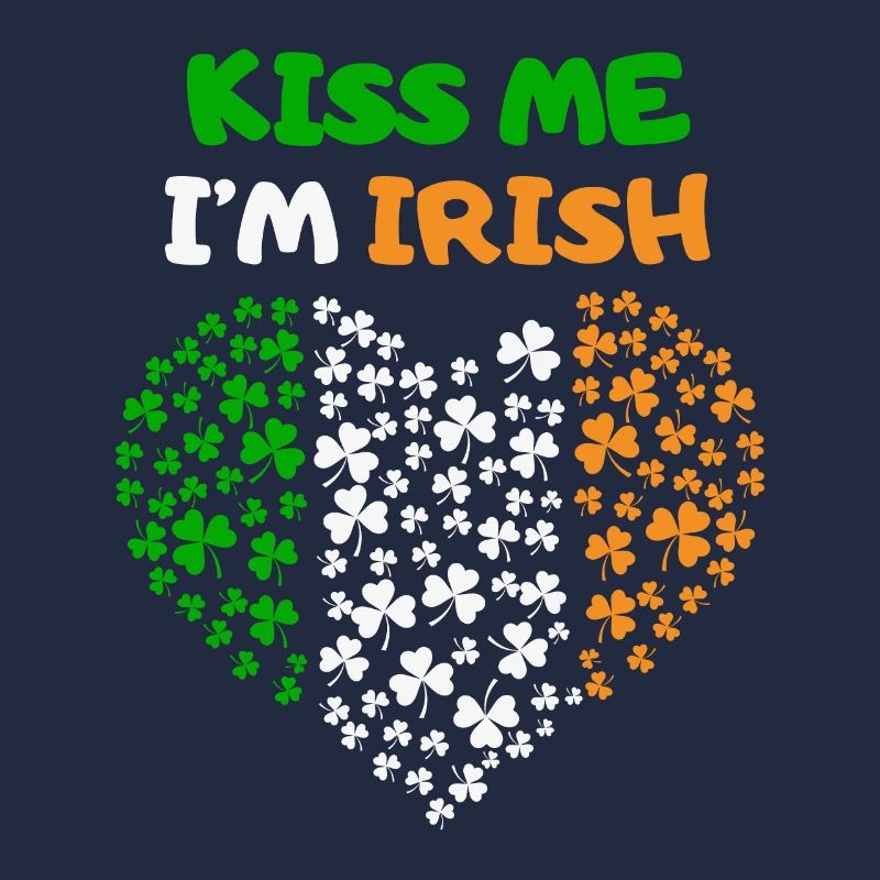 Fête de la Saint-Patrick Irlande coeur drapeau irlandais baiser