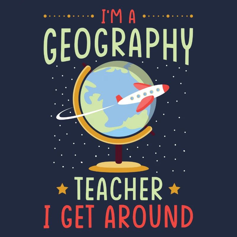Professeur de géographie avec motif de globe terrestre