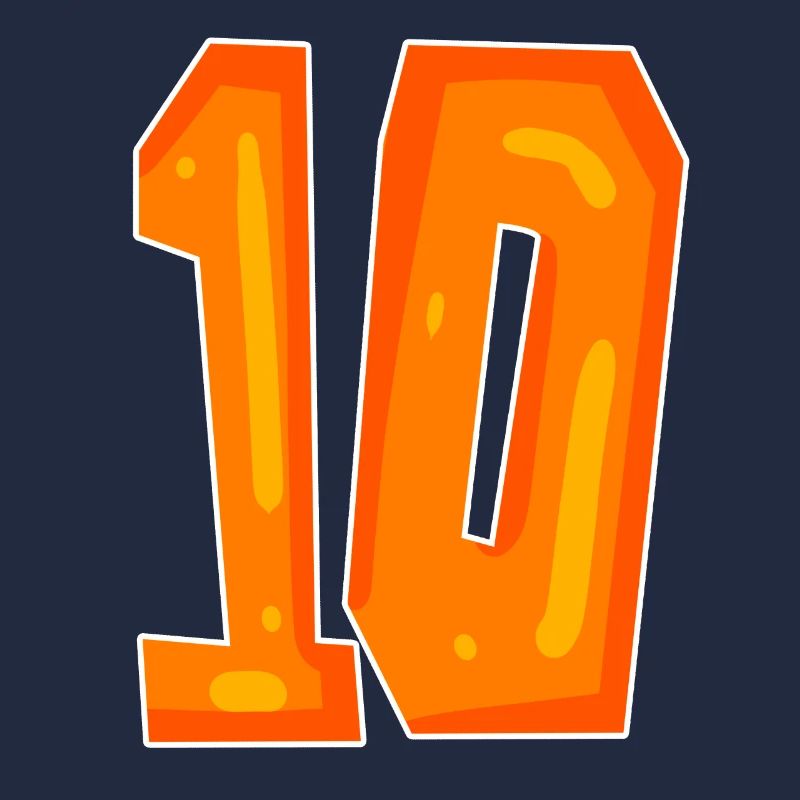 Dix 10 Numéro Orange