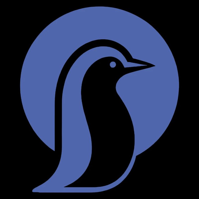 Silhouette pingouin au pôle Sud minimaliste