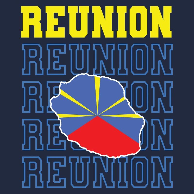 Gift idea flag map Reunion Island 974
