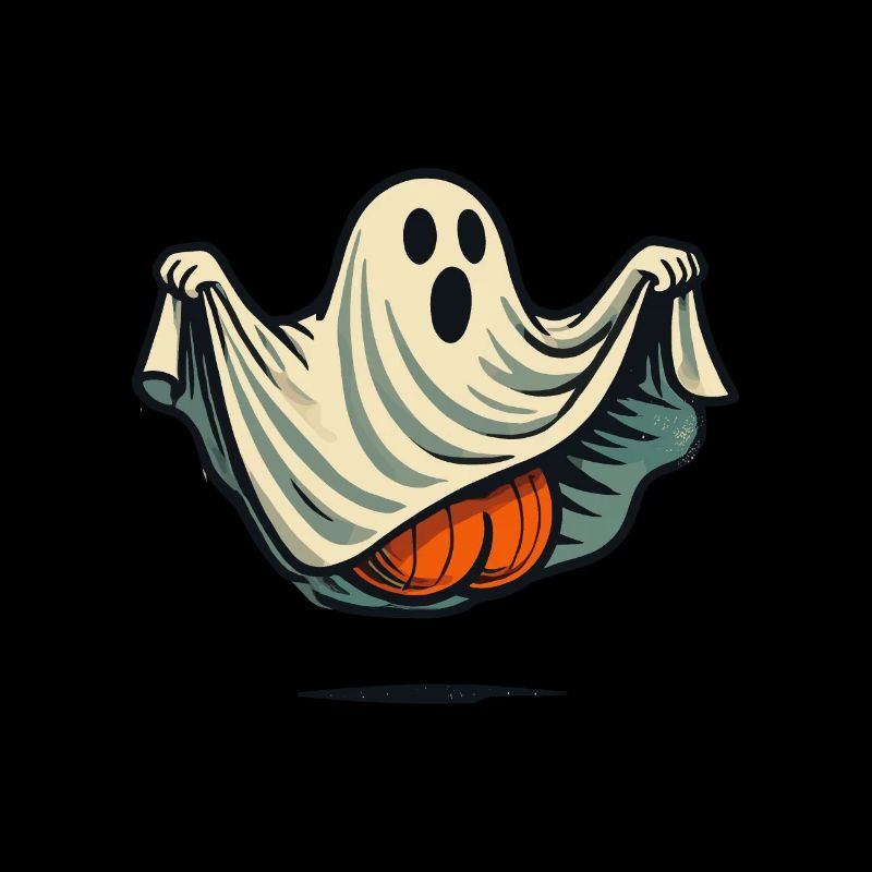 Funny Halloween Ghost Freak Under Sheet