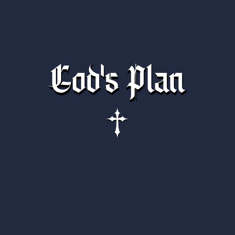 Le plan de Dieu en écriture gothique avec croix