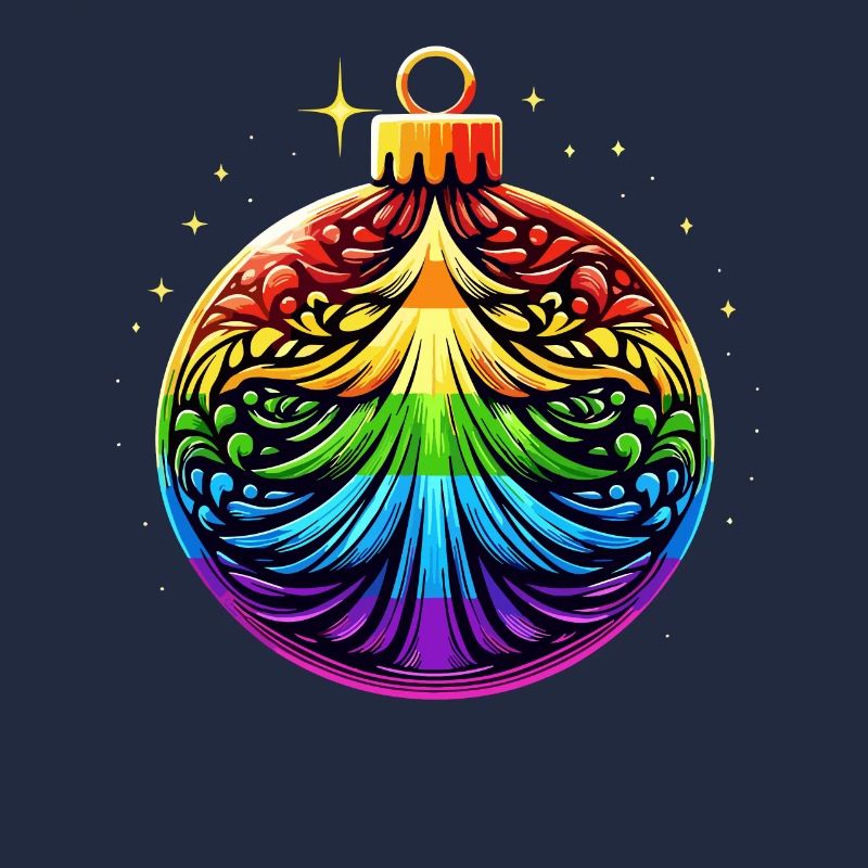 Regenbogen Weihnachtskugel mit Tannenbaum Ornament