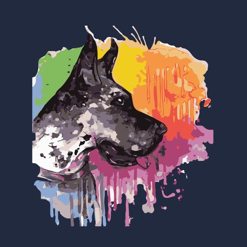 Great Dane Head Colorful