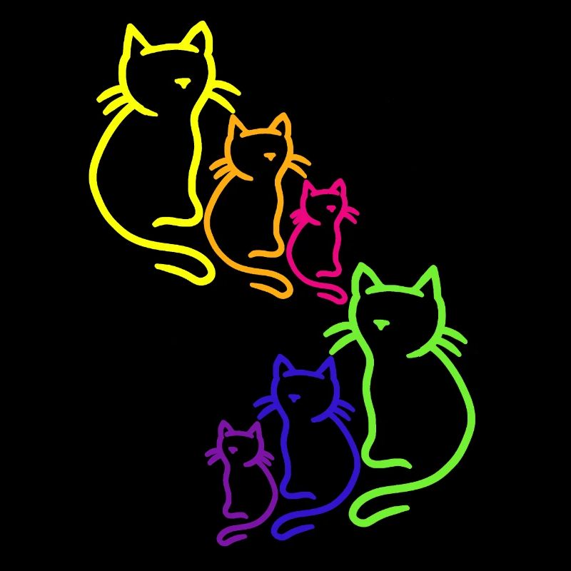 Regenbogen Katzen Katze 80er 90er Vintage Kätzchen