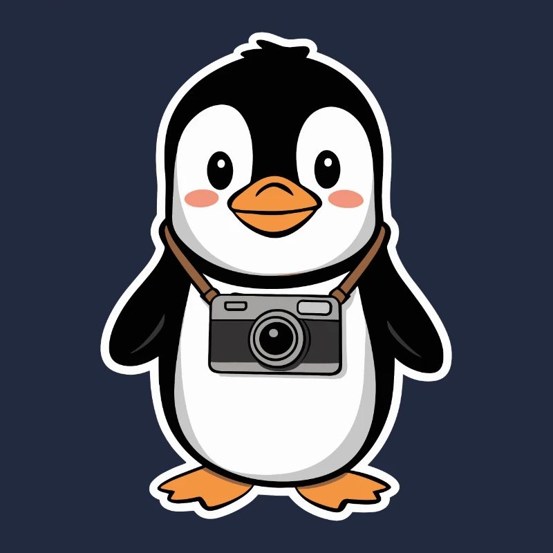 Pingouin mignon avec conception de caméra