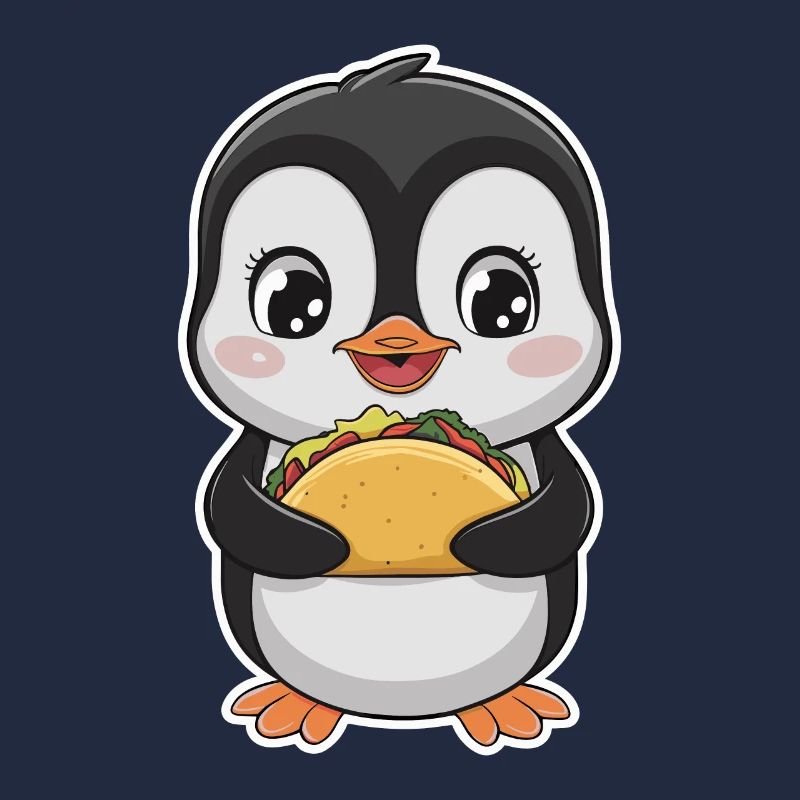 Pingouin mignon avec taco