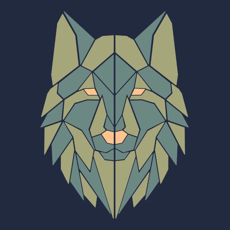 conception graphique de tête de chien colorée