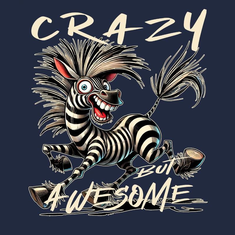 Crazy but Awesome Zebra Comic Style