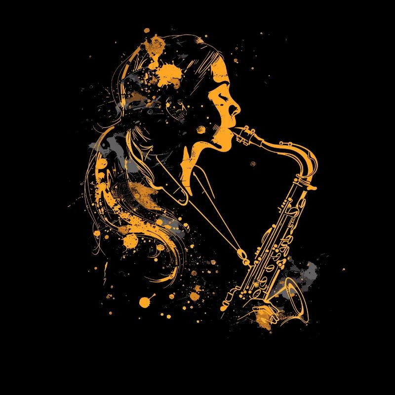 Saxophon Mädchen Graffiti