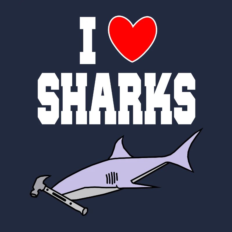 J’aime les requins Drôle de requin à tête de marteau, marteau mignon