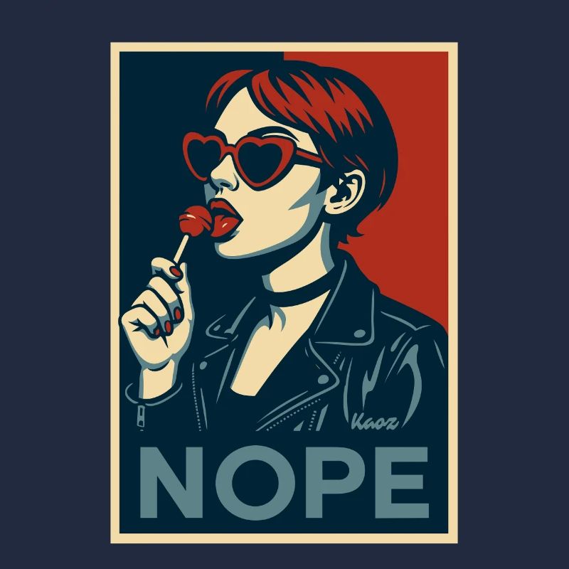 Fille rétro pop art – Affiche de déclaration NOPE
