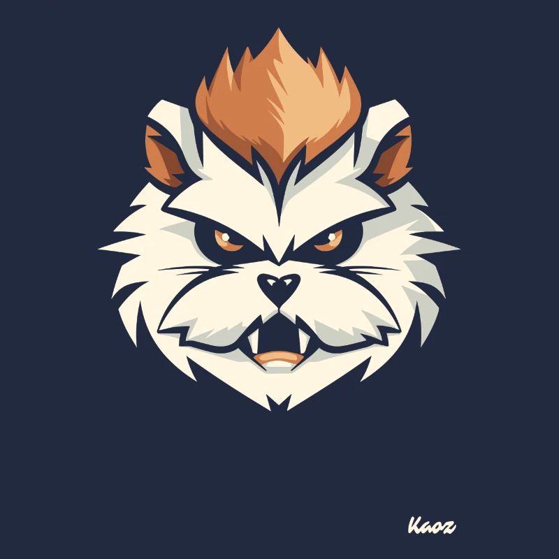 Angry hamster head with mohawk