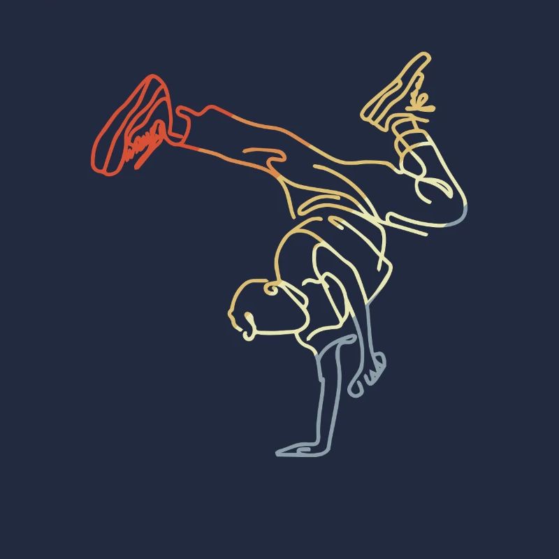 Vintage Breakdancing Boy Sketch