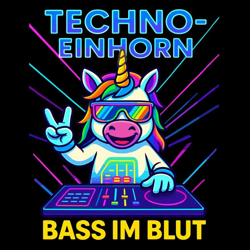 Techno Einhorn Bass im Blut