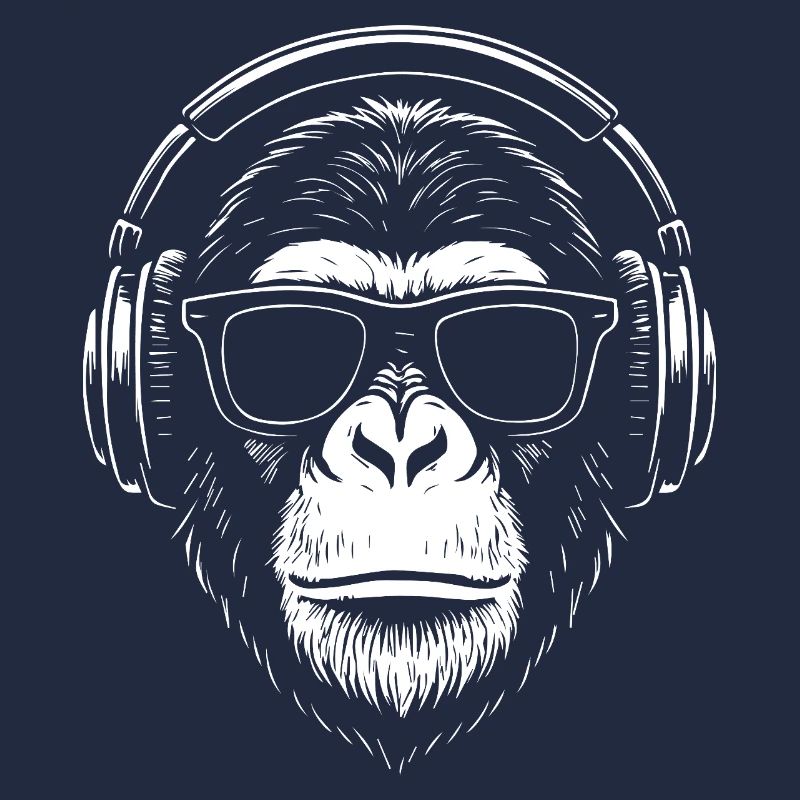 Monkey DJ Casque Silhouette