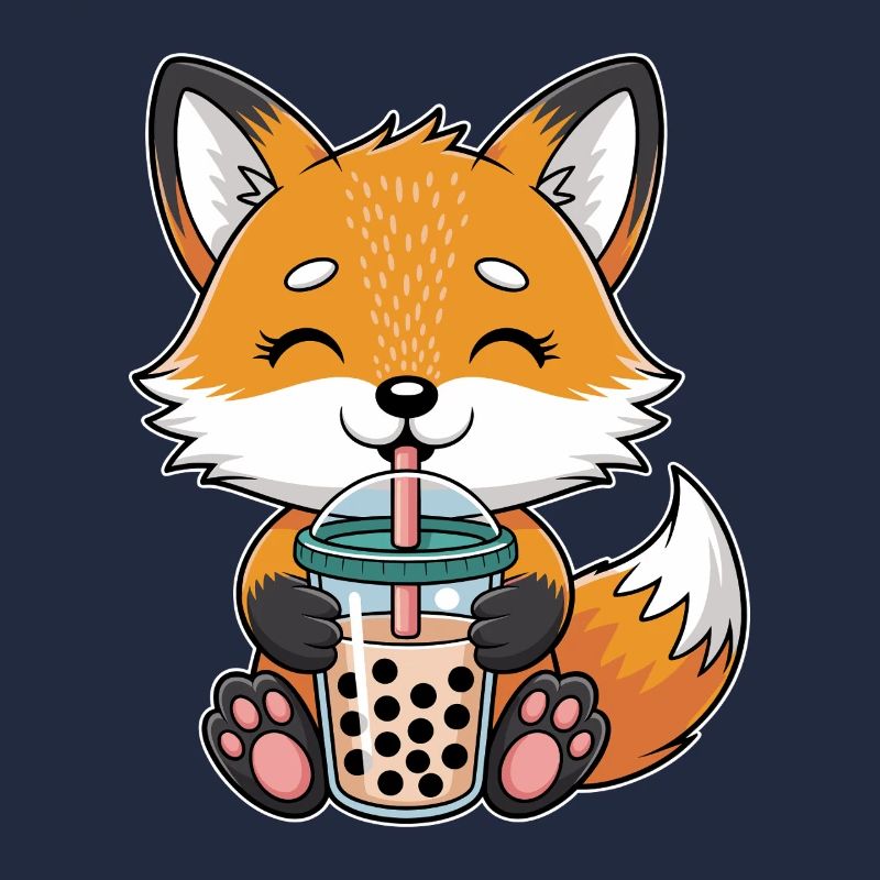 Kawaii Bubble Tee Fuchs Boba Tee