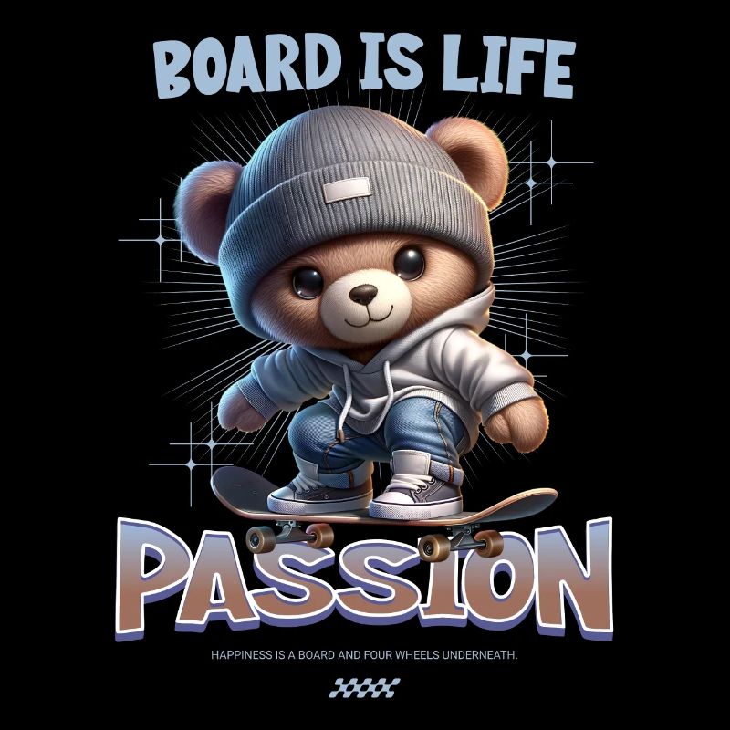 Board is life Passion Skateboard Teddy