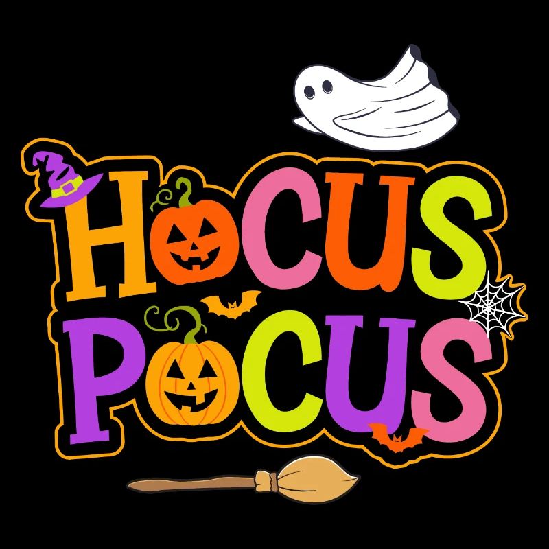 Halloween Hocus Pocus Sort Sorcière Fantôme Citrouille