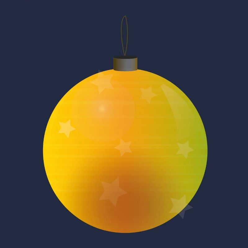 gelbliche Weihnachtskugel mit Sternen