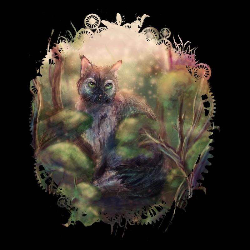 Chat sauvage dans la forêt