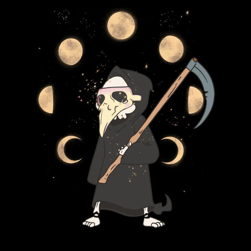 Halloween Grim Reaper Death Moon Phase