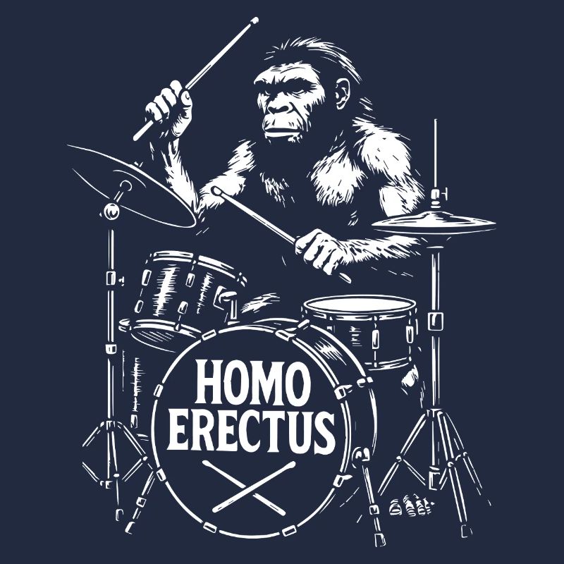 Homo Erectus Singe progressif avec tambours cadeau