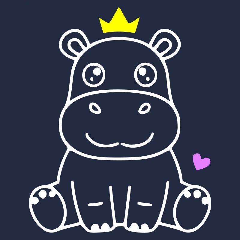 Nilpferd mit Krone Prinz Prinzessin