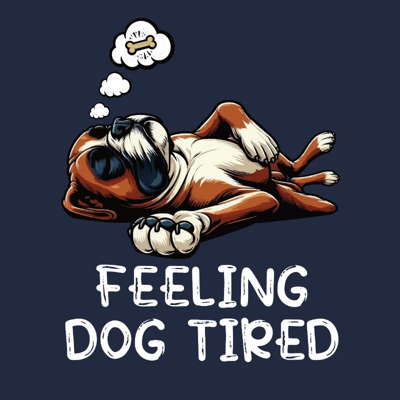Feeling Dog Tired Boxer Boxerhund Deutscher Boxer 