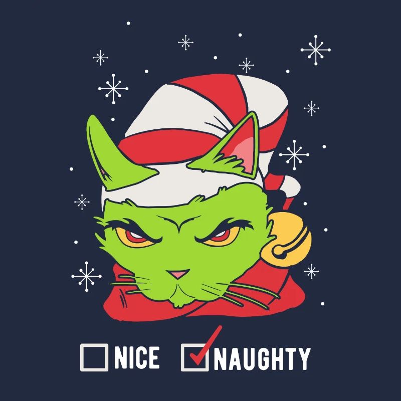 Chat de Noël vert effronté Noël