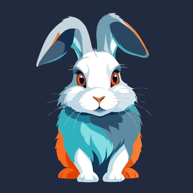 Rabbit Vector Art with Vibrant Colors Illustration