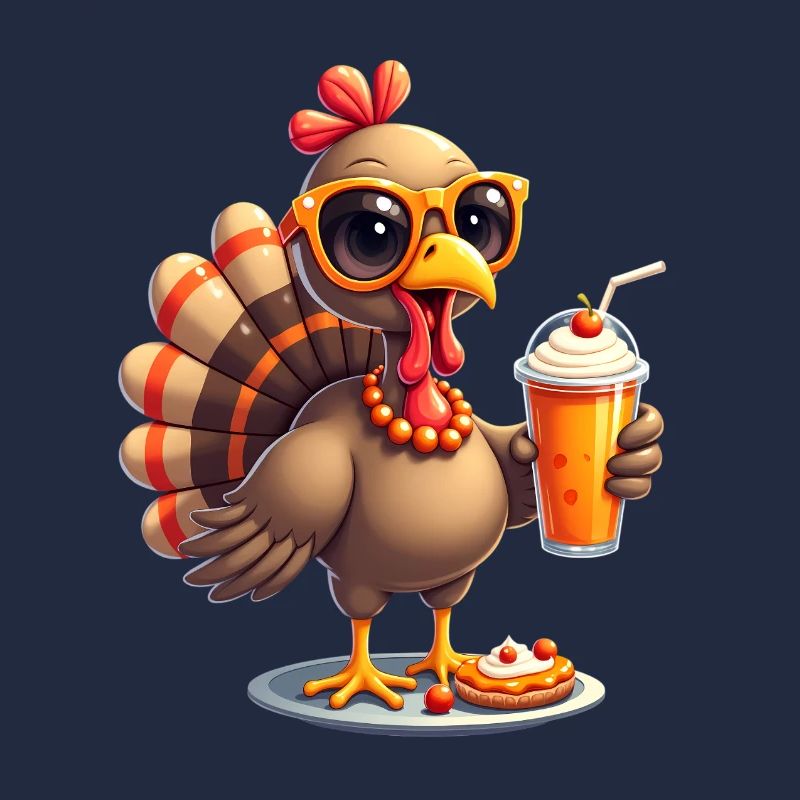Dinde de Thanksgiving avec lunettes de soleil