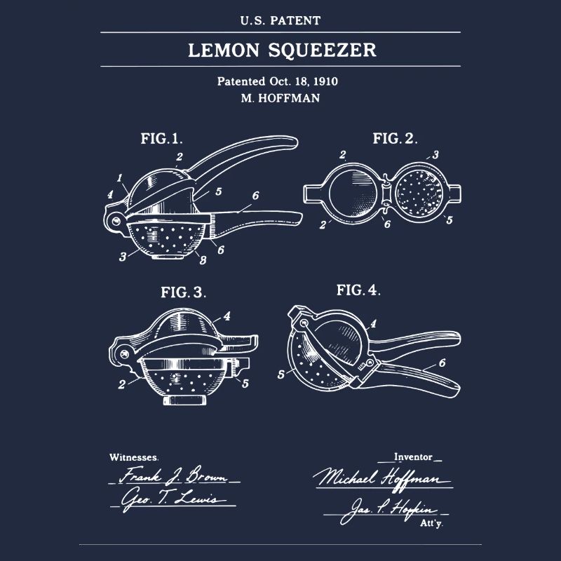 Lemon Squeezer Patentlinien-Kunst