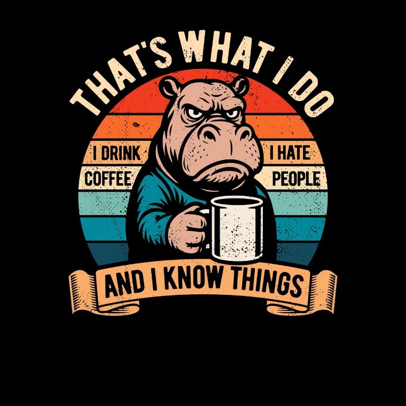 I drink coffee, I hate people and I know things