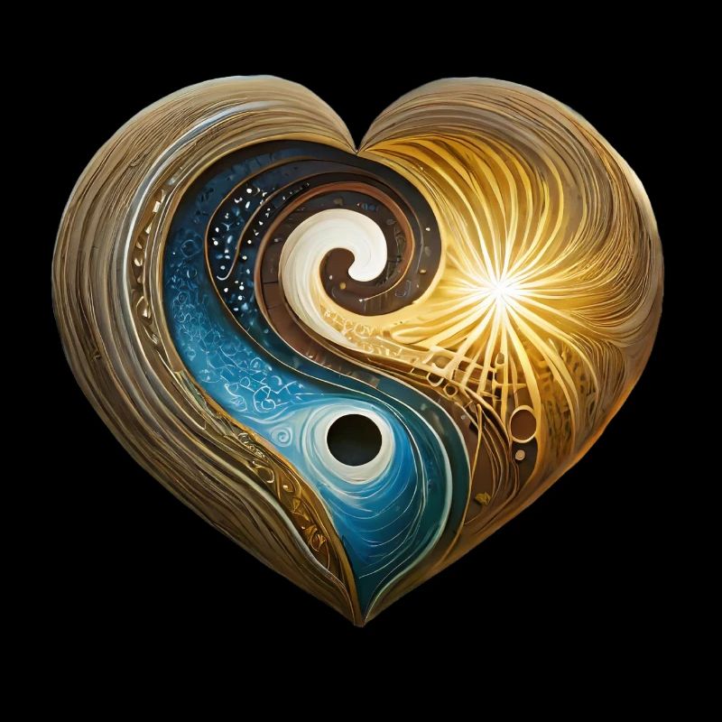 Herz Yin Yang Sonne Mond Lebensbaum